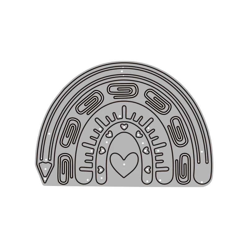 Металлические штампы для скрапбукинга Love Heart Rainbow