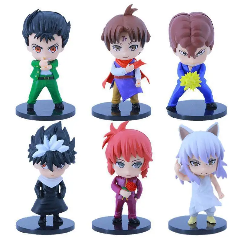 Figura DE ACCIÓN DE YuYu, Hakusho, Yuusuke, Urameshi, Kurama, sombra fugaz, modelo de colección de PVC, juguetes para niños, 6 unids/set