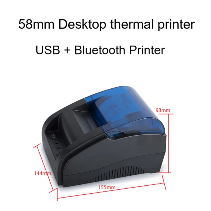 58 мм настольный USB Bluetooth термопринтер чеков Бесчернильная печать билетов, совместимая с AndroidiOSWindows (art.: 3920cecd25434) - 3920cecd25434
