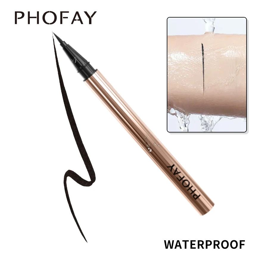 Жидкая подводка для глаз PHOFAY стойкая водостойкая быстросохнущая черная карандаш