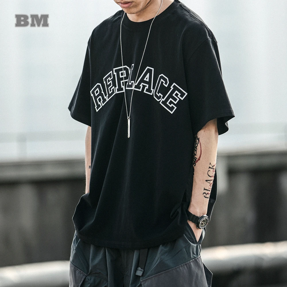 

Korean Streetwear Fashion Hip Hop Letter Embroidery Loose Oversized T-Shirt Summer Harajuku Loose Couple Tops Short Sleeve Men