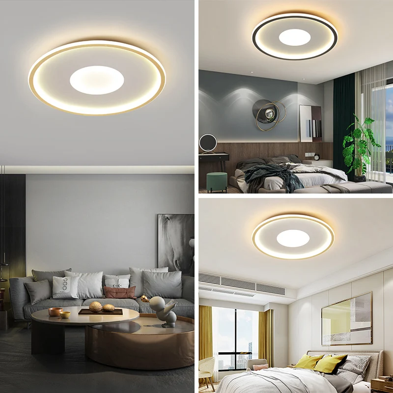 Дешево Большие светодиодные потолочные лампы, светильники с регулируемой яркостью и дистанционным управлением для гостиной, спальни, фойе, домашн...