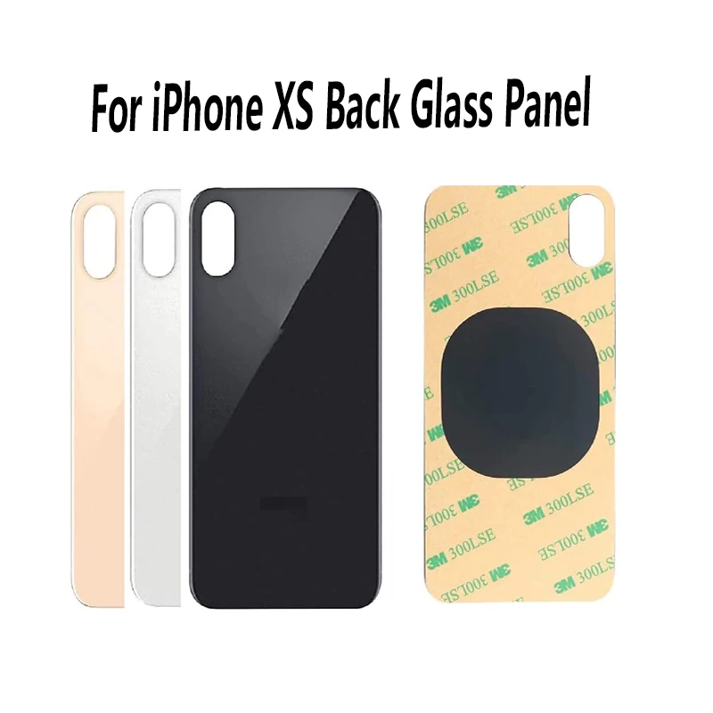 

Big Hole For iPhone XS Back Glass Panel Battery Cover Rear Door Housing Case Replacement Parts With 3M Tape With LOGO
