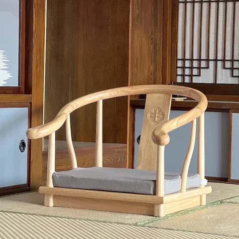 Сиденье для татами в японском стиле из цельной древесины Zaisu Legless, кресло с поддержкой спинки отлично подходит для чтения игр для дома и гостиной