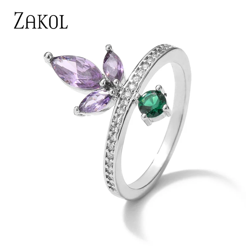 

ZAKOL Retro Geometric Square Zircon Ring Luxury Simple Rings for Women Girls Fashion Minimalist Anniversary Jewelry 2022