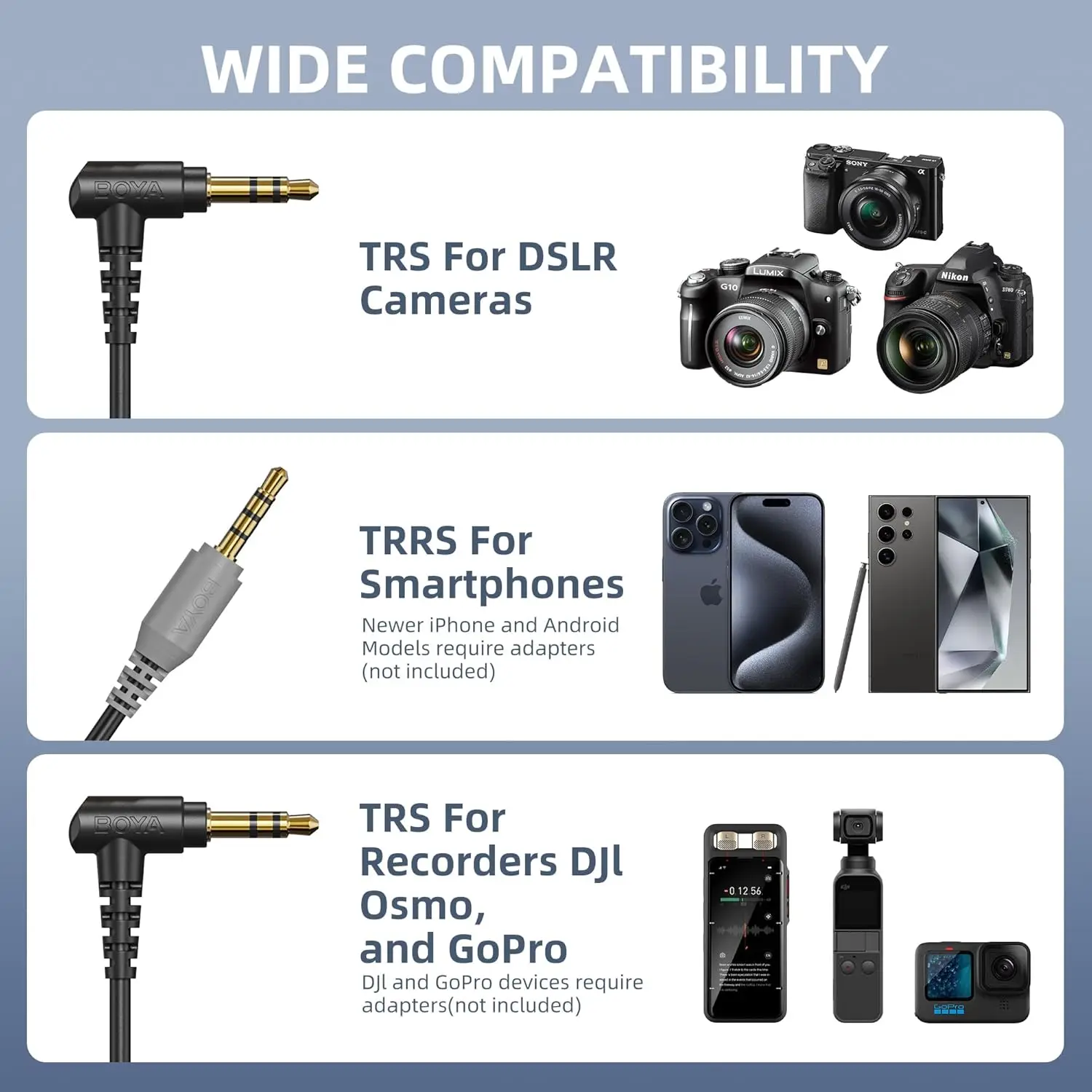 BOYA BY-MM1W беспроводной микрофон для iPhone Android смартфонов DSLR видеокамер Запись видео