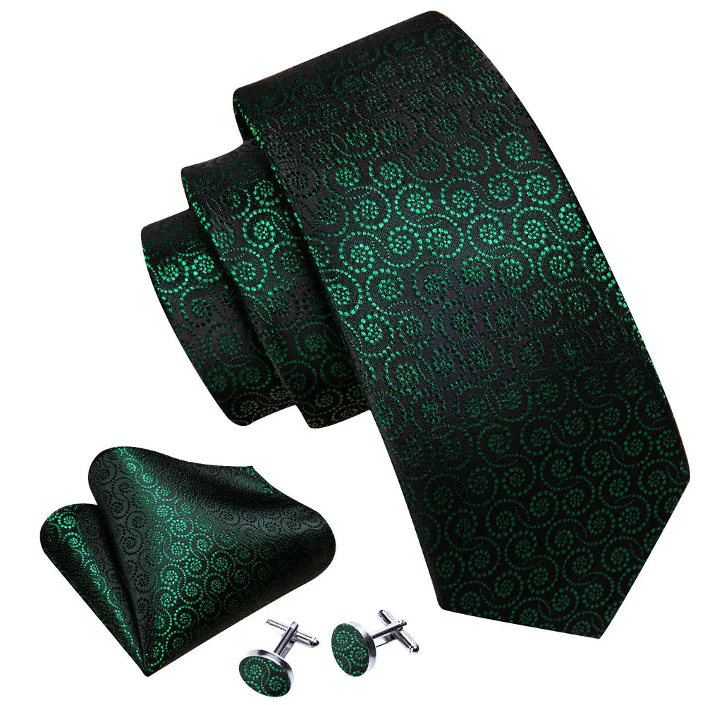 

Olive Green Necktie Men Dot With Pocket Square Cufflinks Set New Silk Ties For Male Business Party Wedding Designer Barry.Wang