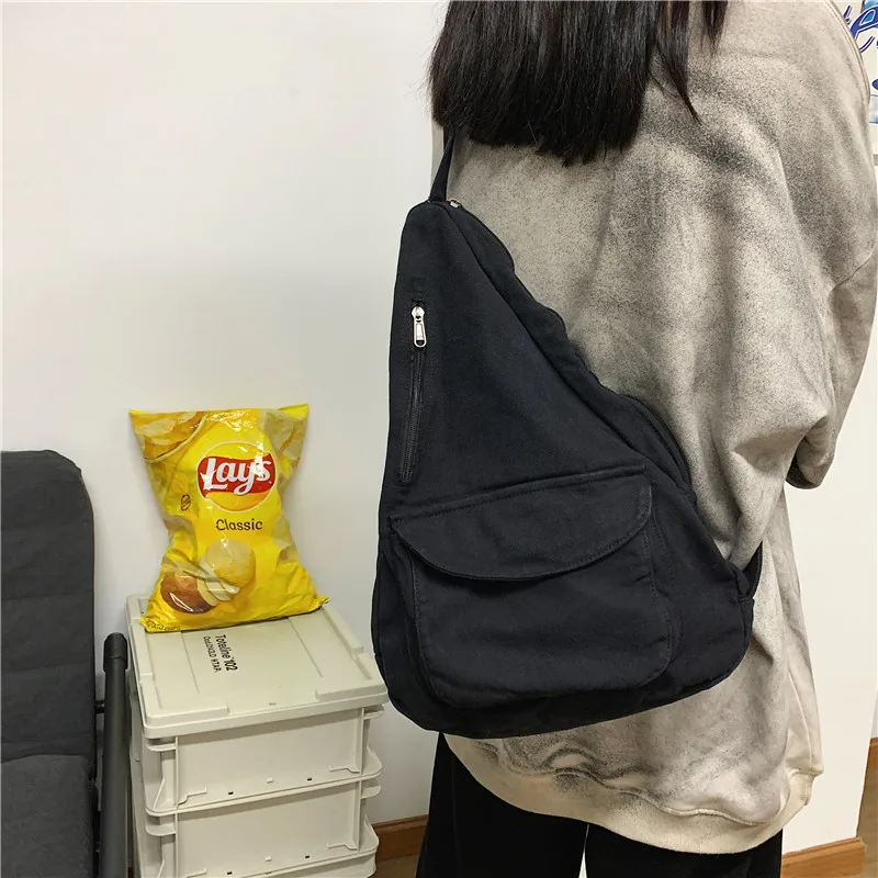 

2023 Chest Bag Shoulder Messenger Bag Canvas Crossbody New Trend Fashion Female Bag Solid Color High Quality Ladies Luxury Bag