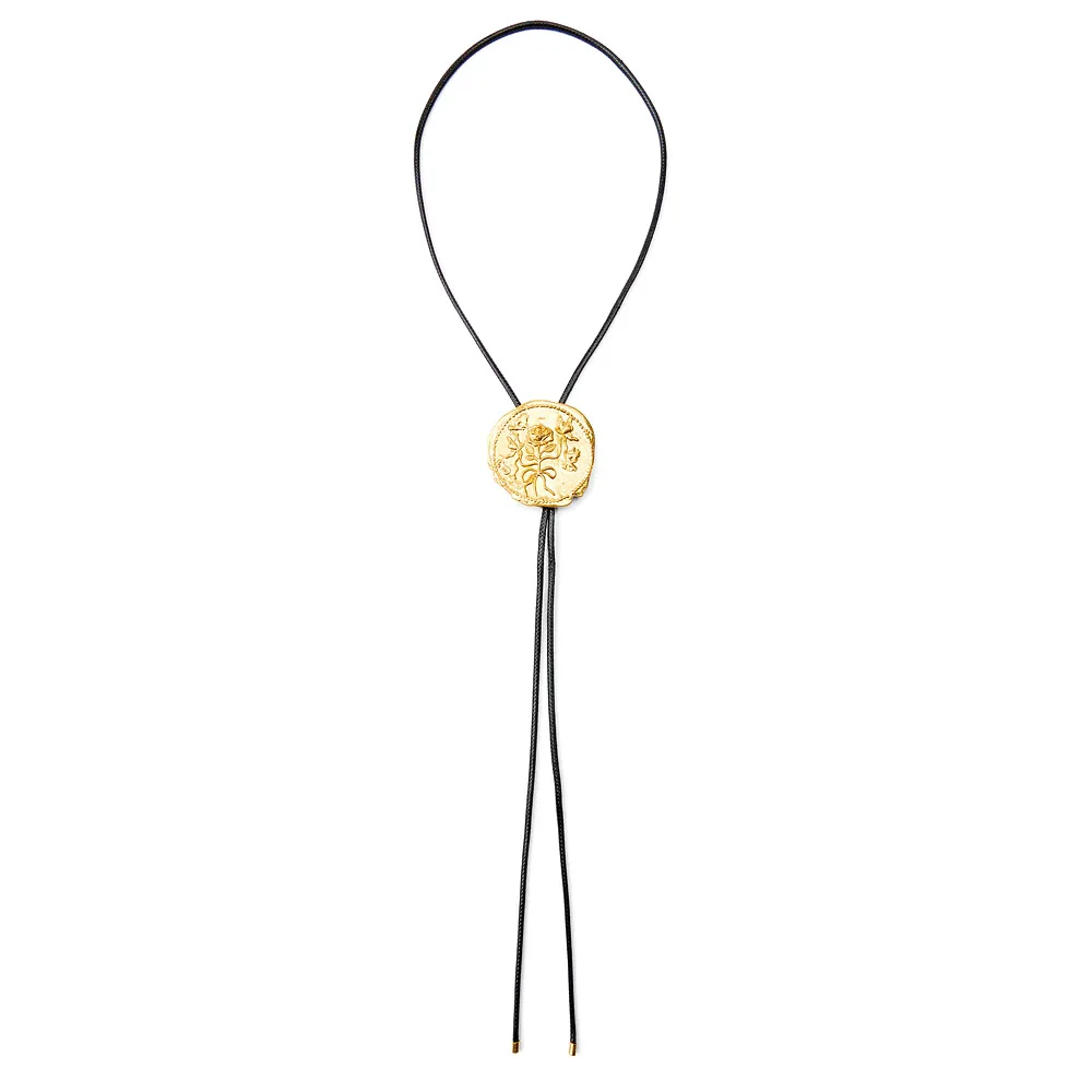 Металлическое круглое ожерелье с розой