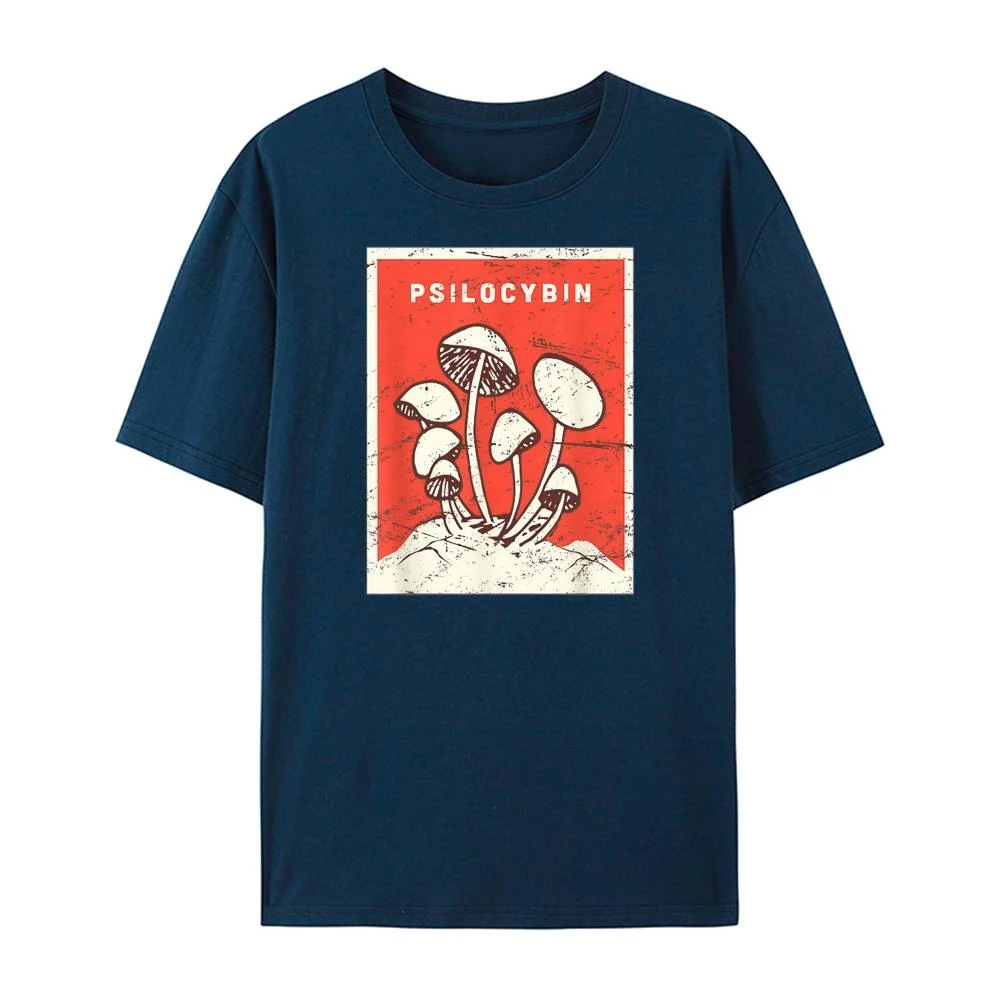 

Футболка унисекс из чистого хлопка с рисунком грибов, европейский размер