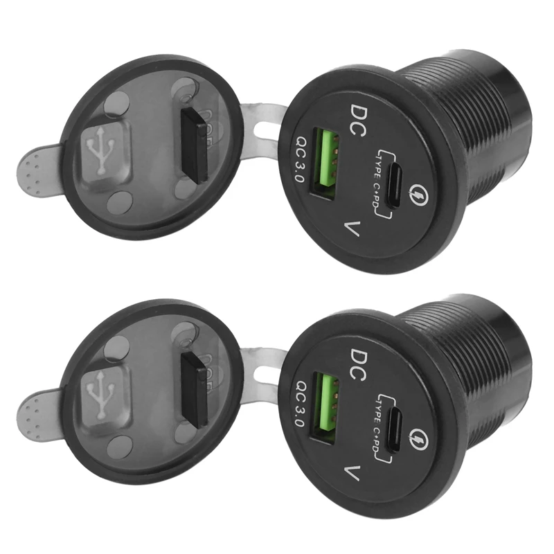 

2 шт., двойное зарядное устройство USB со светодиодным вольтметром, водонепроницаемый пыленепроницаемый чехол для автомобиля, мотоцикла, лод...