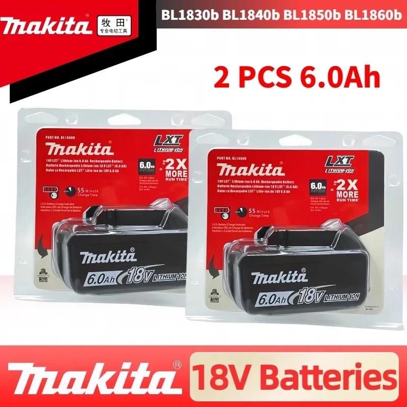 100% оригинальный аккумулятор Makita 18 В 6000 мАч bl1850b BL1850 bl1860 bl 1860 bl1830 bl1815 bl1840 LXT400 для