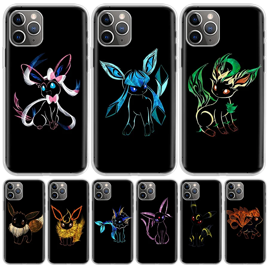 

Anime Pokemon Eeveelution For iPhone 11 13 Pro Max 12 Mini Phone Case X XS XR 6 6S 8 7 Plus SE Apple 5 5S Fundas Cover Coque Cap