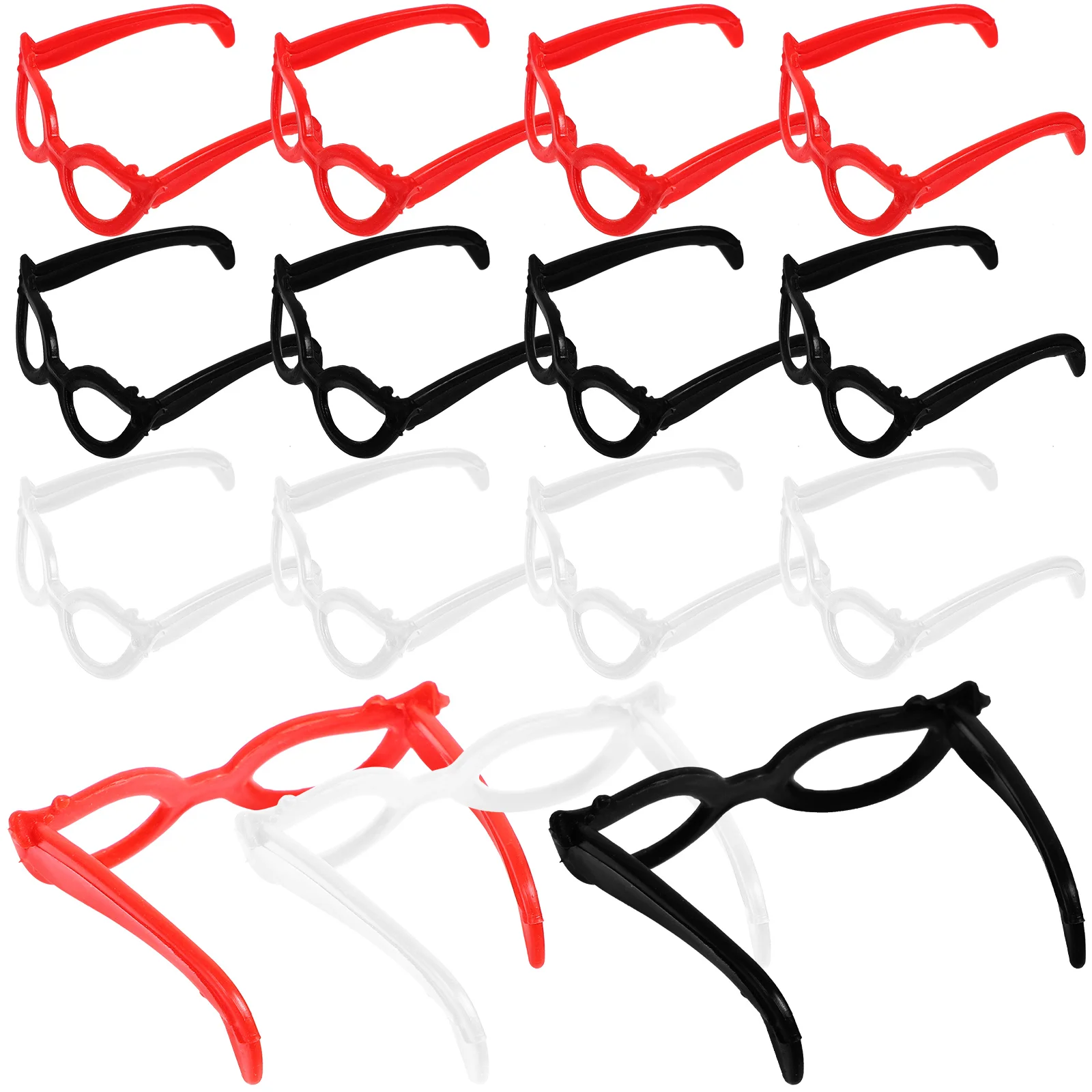 

60 Pcs Mini Glasses Plastic Baby Dollhouse Props DIY Dress-up Dressing-up Eyeglasses Miniature