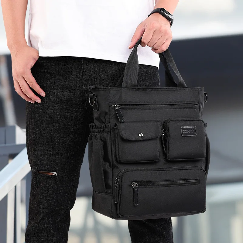 Versatile Business Shoulder Bag Commuter Briefcase Fashion Texture Oxford Cloth Bag Men's For Large Capacity Laptop Bag Handbags