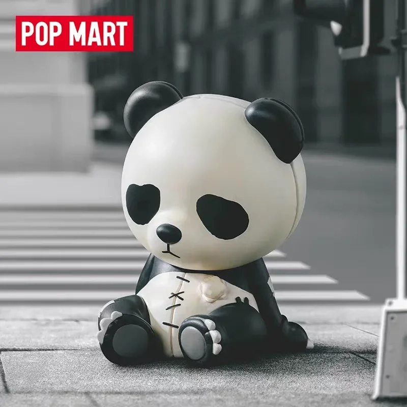 Фото Подлинная кукла POPMART Hirono Panda & Hirono×Qoo, румянец после питья, фигурка, подвесная подвеска-карточка, модный модный подарок №4