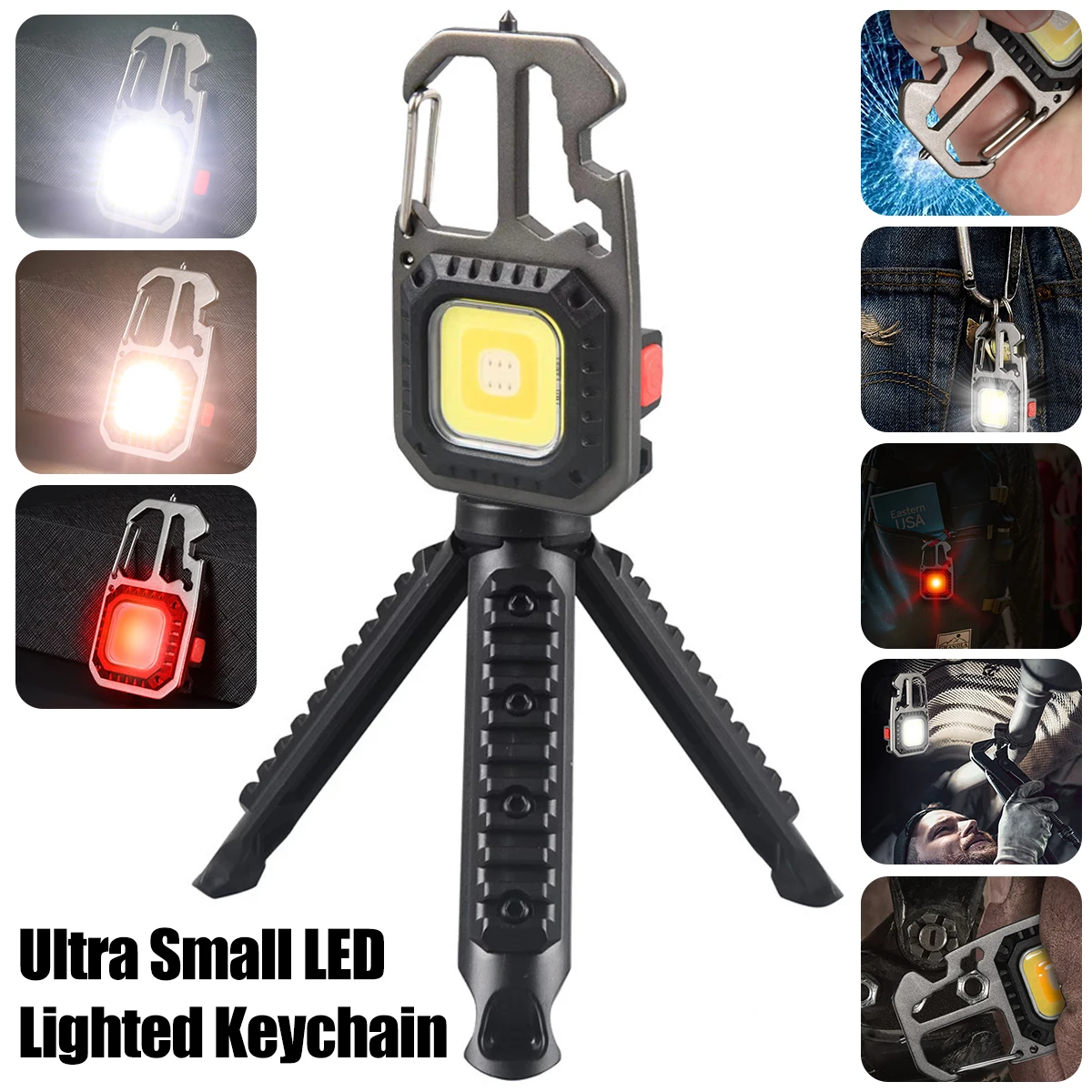 

Mini COB Working Light Portable Pocket Flashlight USB Rechargeable Keychain Lantern Camping Outside Hiking COB Lantern Fishing