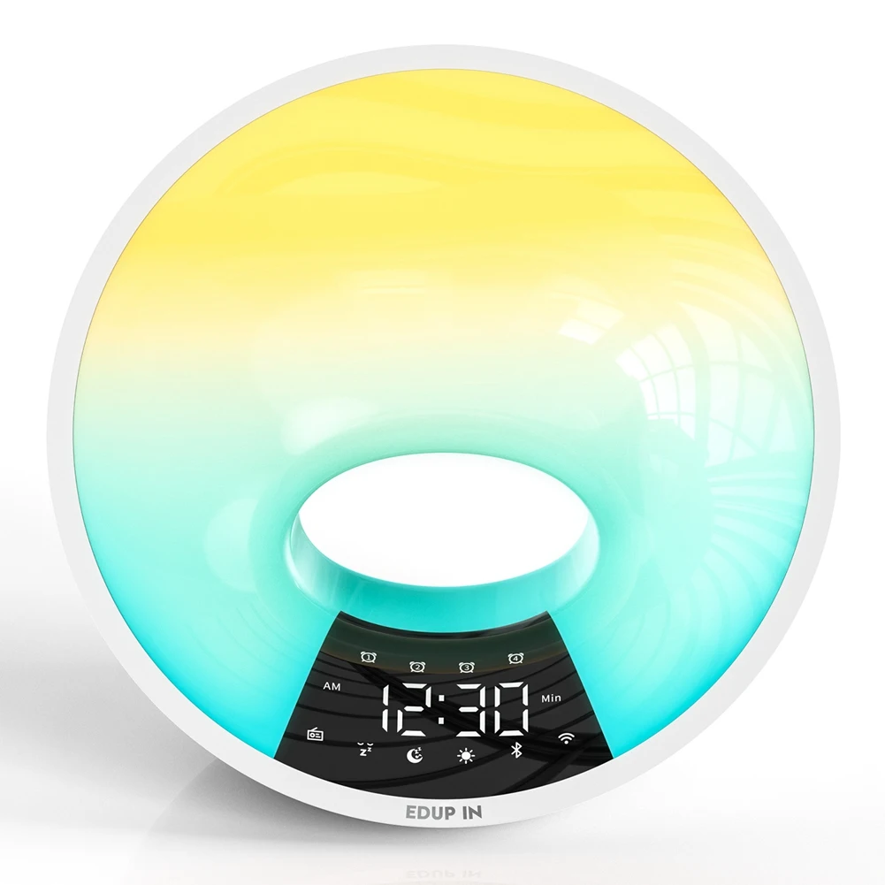 

Sunrise Alarm Clock WiFi Tuya Smart APP Wake Up Clock Light Simulation Duals Alarm FM Radio Adjustable Ligh EU Plug