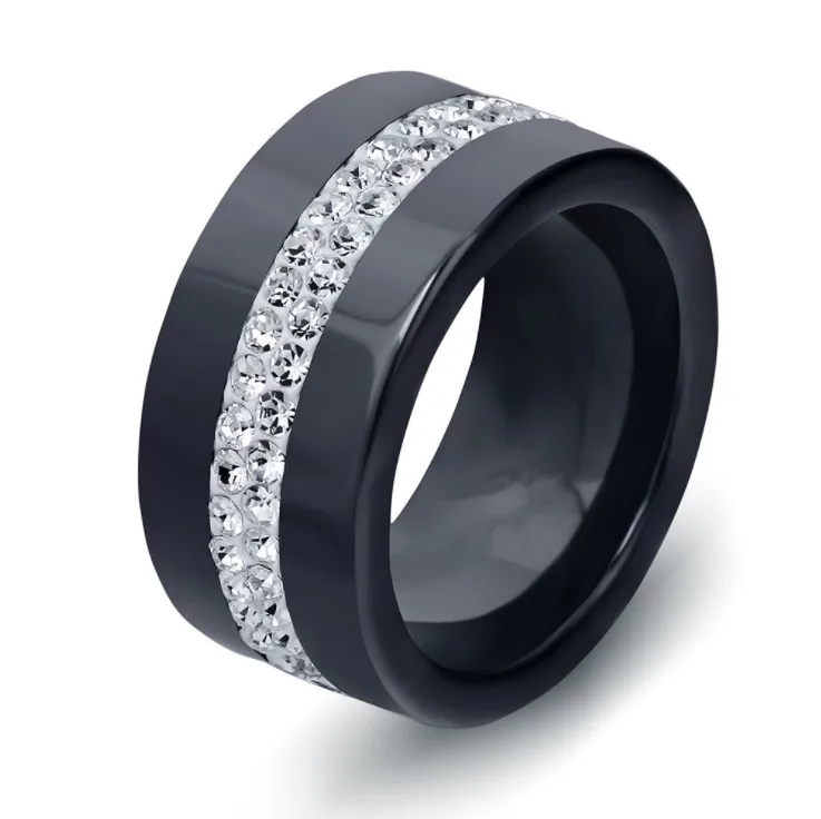 

2022 распродажа модные и простые женские ювелирные изделия кристалл от Swarovski Оригинальное черно-белое керамическое кольцо Infiniti