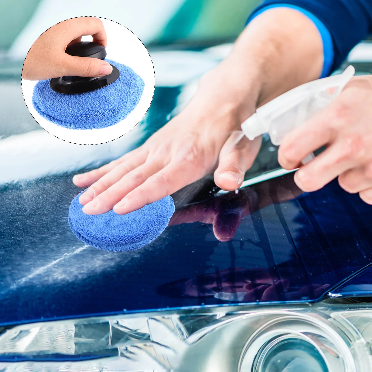 

8 Pcs Polishing Waxing Sponge Car Pad Wiper Machine Cleaning Applicator Automatic