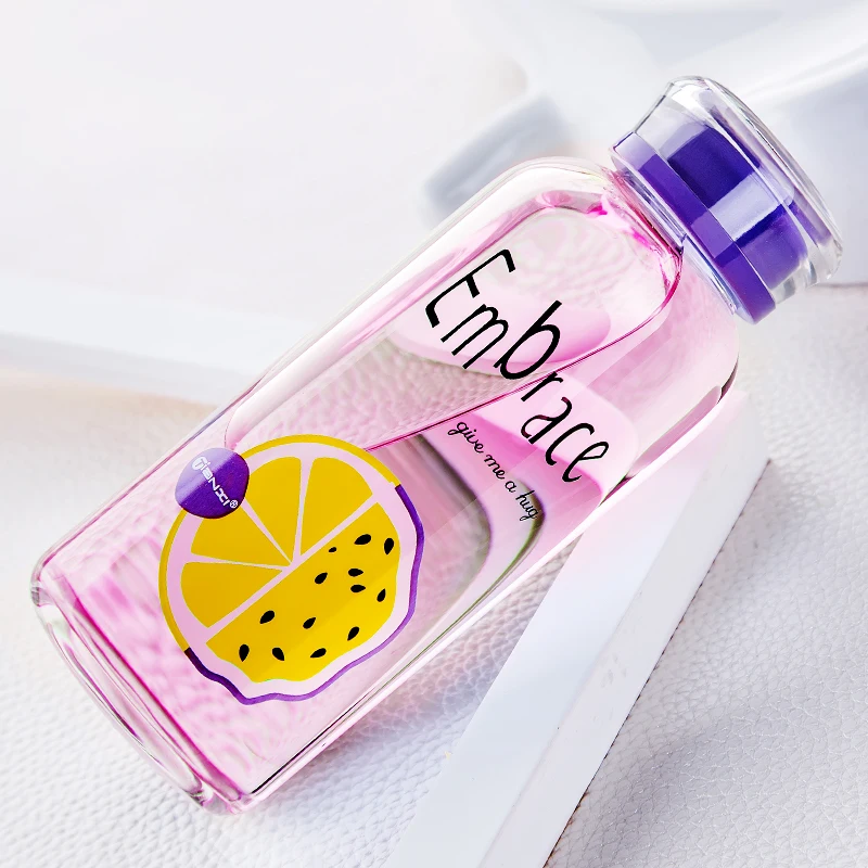 

Многоразовая стеклянная бутылка для воды для спорта на открытом воздухе, путешествий, милая герметичная портативная бутылка для воды с инф...