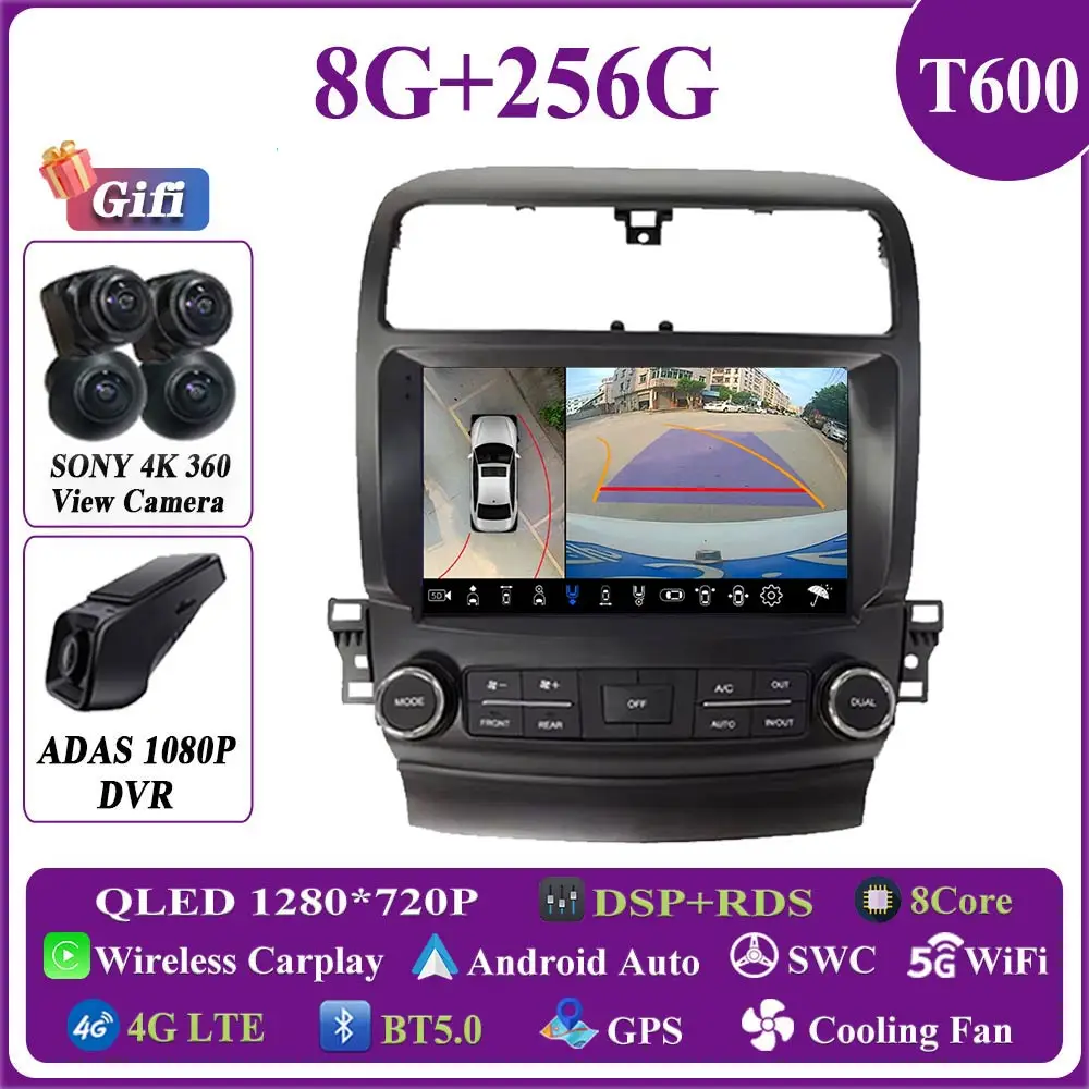 

Автомагнитола для Honda Accord Acura TSX 2004-2008, мультимедийный проигрыватель на платформе Android с GPS-навигацией, без DVD, Автомагнитола для Carplay, типоразмер 2DIN