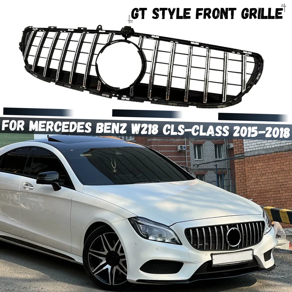 Фото Для Mercedes-Benz CLS-Class W218 2015-2018 CLS260 CLS300 CLS320 CLS350 CLS400: Передняя решетка бампера в стиле GT №1