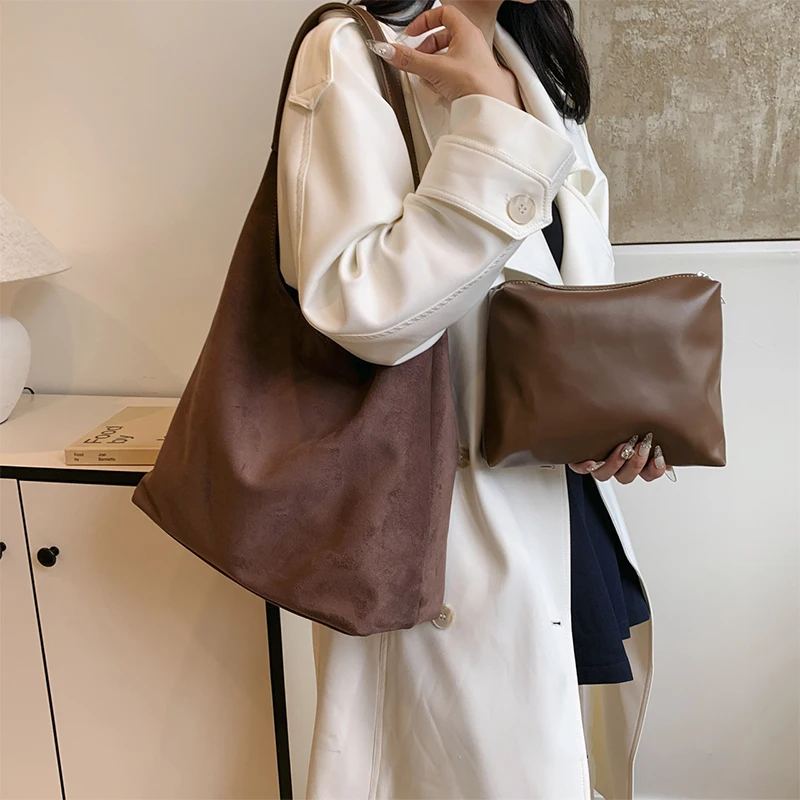 Ретро сумка для матери и ребенка замшевая бархатная подмышек женская большая