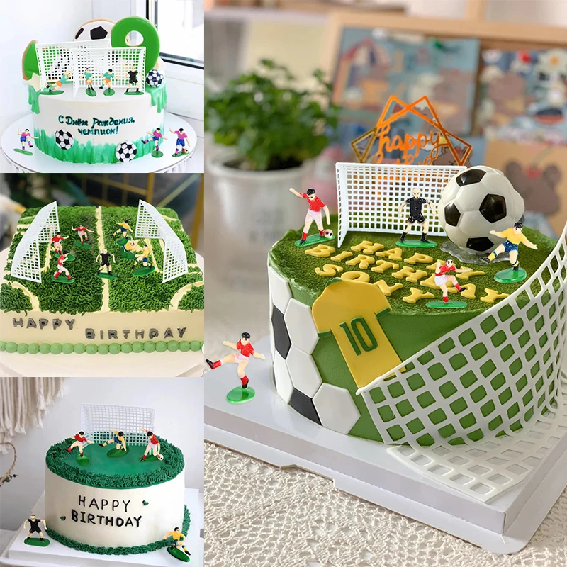 

1Set Mini Football Cake Topper Boy Girl Soccer Happy Birthday Cupcake Toppers Wedding Party Baby Shower Football Dessert Decor