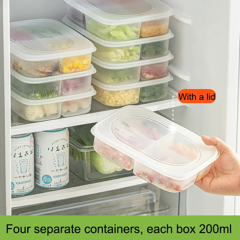 

Food-grade Plastic Crisper Refrigerator Compartment Kitchen Household Food Frozen Rectangular Sealed Container Storage Boxes