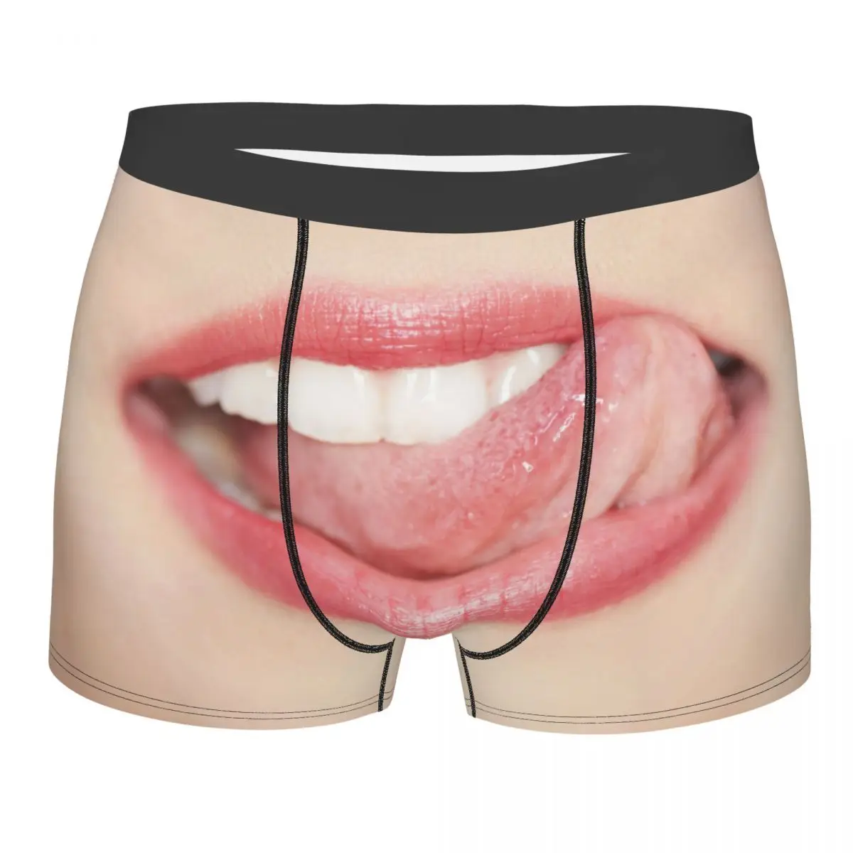 

Мужские трусы-боксеры сексуальный рот And Language Teeh, мужское нижнее белье с 3D принтом, трусы, дышащие трусы