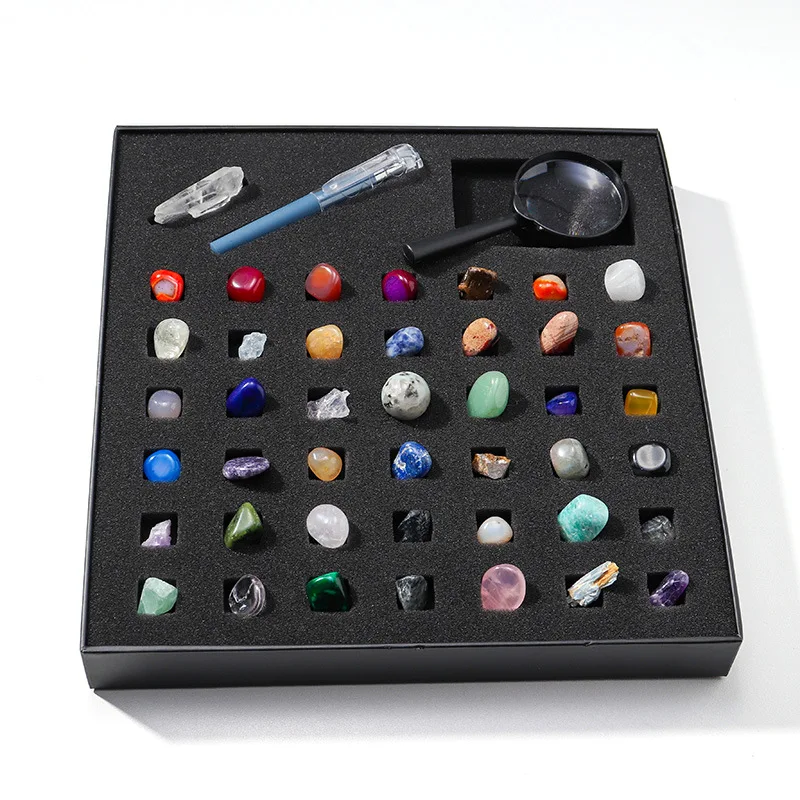 43 Kinds Of Mineral Specimens Natural Crystal Rock Semi-precious Stone Mineral Fossil Energy Stone Science Collection Of Ore