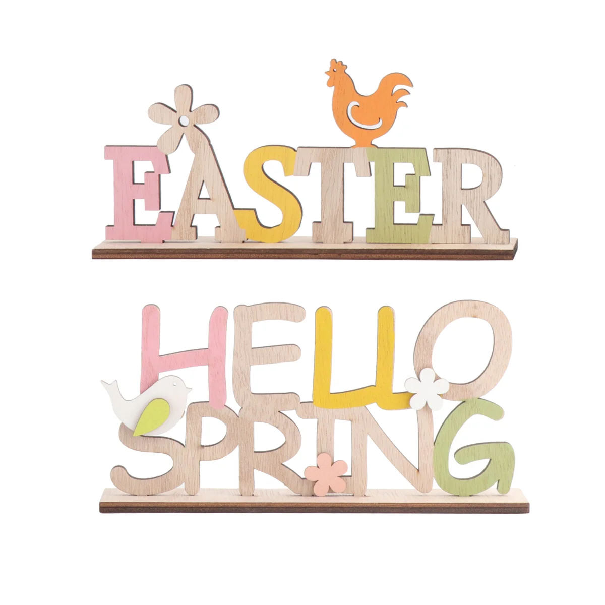 

Easter Table Wooden Wood Sign Ornament Spring Desktop Signs Decor Decorations Figurine Decoration Chick Centerpiece Tabletop