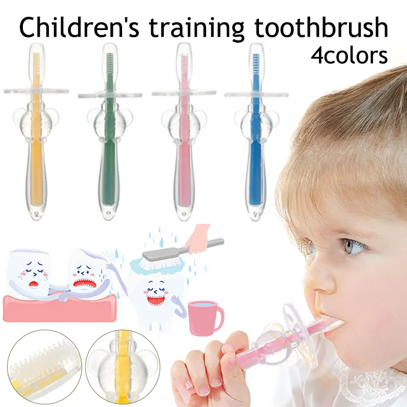 

Baby Silicone Toothbrush Food Grade Teether Chewable Toothbrush Teeth Massaging Training Toothbrush Oral Cleaning Care Tools