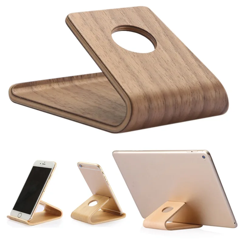

Universal Wood Stand Bamboo Mobile Phone Holder Stand Lightweight Portable Slim Cellphones Stands for Phone Tablet