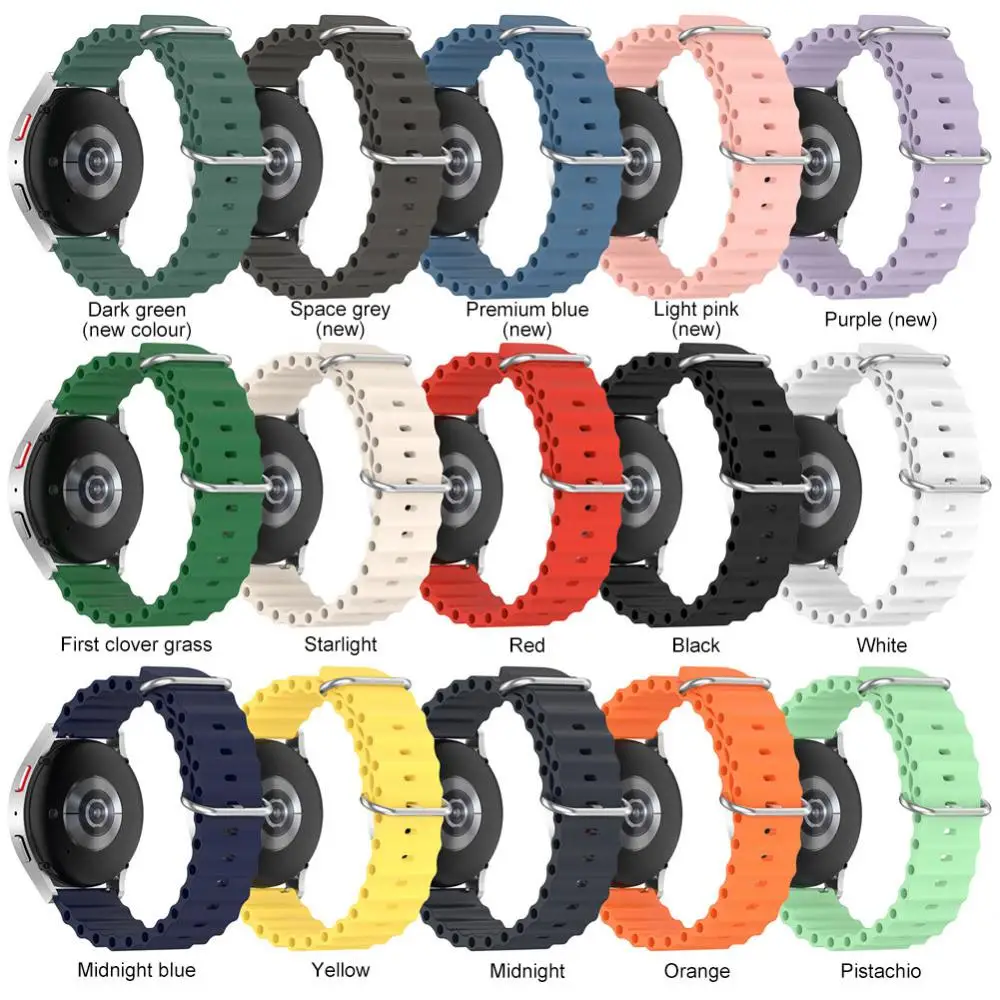 

Watchband Thickened Waterproof 20mm Sweat Proof Soft For Huawei Gt Watch Ocean Silicone Strap Universal Watch Strap