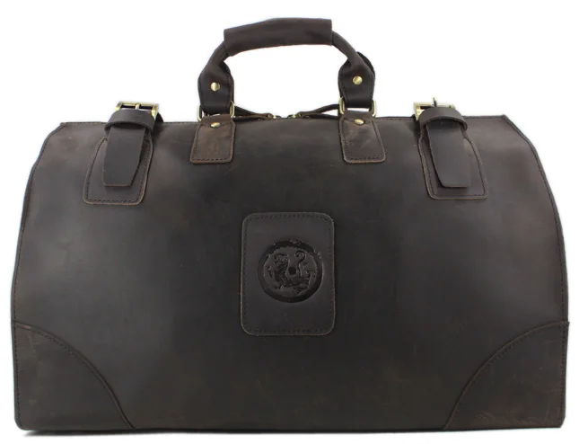 

Vintage Crazy 2018 Horse Real Leather Travel Bags Hand luggage Bag Big Men Genuine Leather Duffle Bag Weekender Tote Large Bag