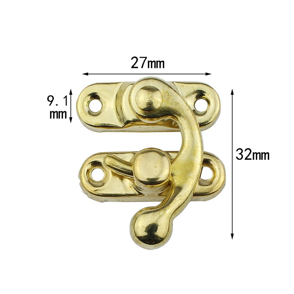 

30 Pcs Jewelry Box Padlock Hasp Hook Lock Antique Bronze Iron With M3 Screws Curved Buckle For Wooden Gift Cases Luggage