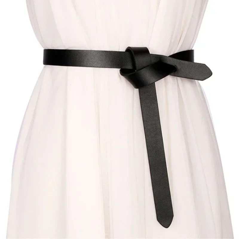 120 см модный ремень из воловьей кожи в стиле ретро мягкий кожаный завязанный