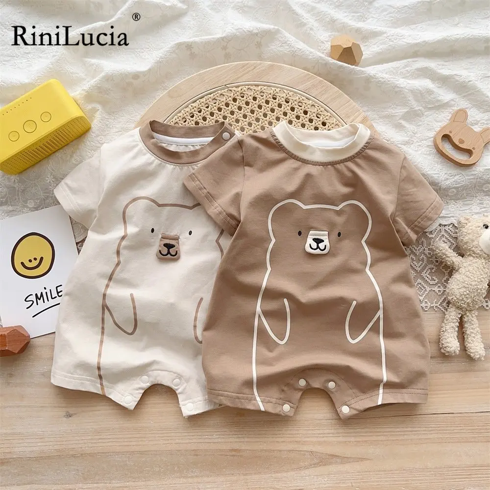 

2023 0-24M Newborn Infant Baby Boy Girl Clothes Cute Cartoon Short Sleeve Romper Pants Outfits Summer Baby Clothing