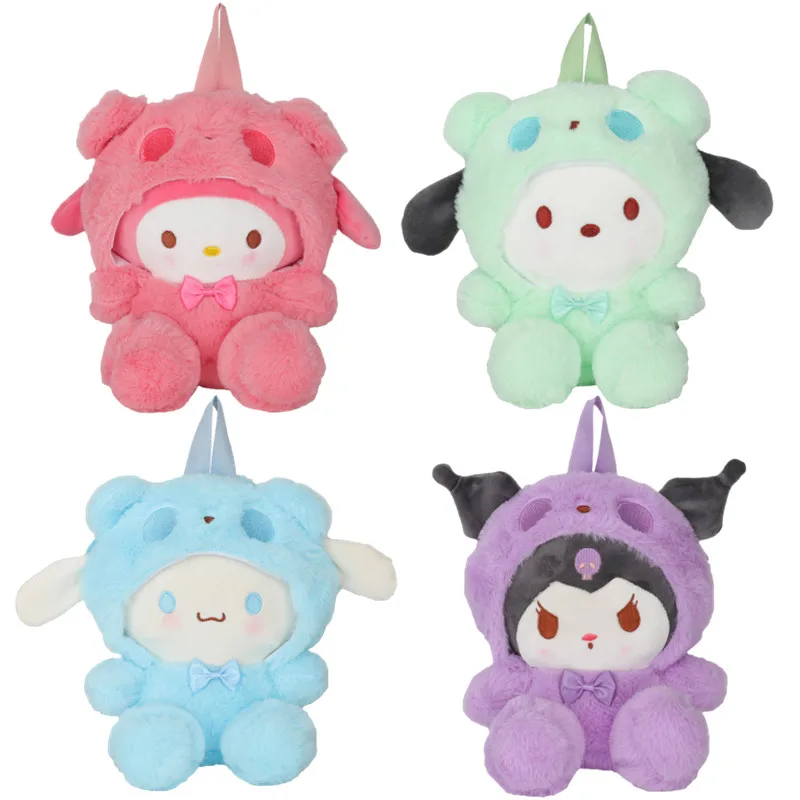 

Kawaii аниме Sanrios COS панда корикоричный курол мимелоди почтоко плюшевая кукла рюкзак мультфильм милые девушки модная сумка подарок