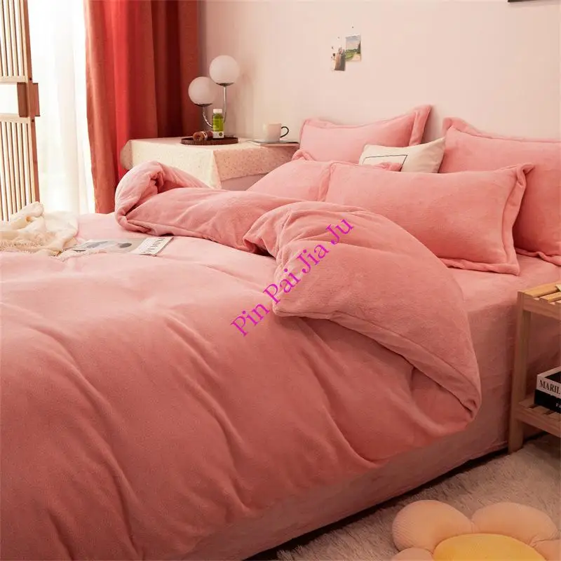 

Winter New Mink Velvet Duvet Cover Mink Velvet Duvet Cover Double Side Bed Cover Blanket Quilt Cover Queen Full Twin King Size