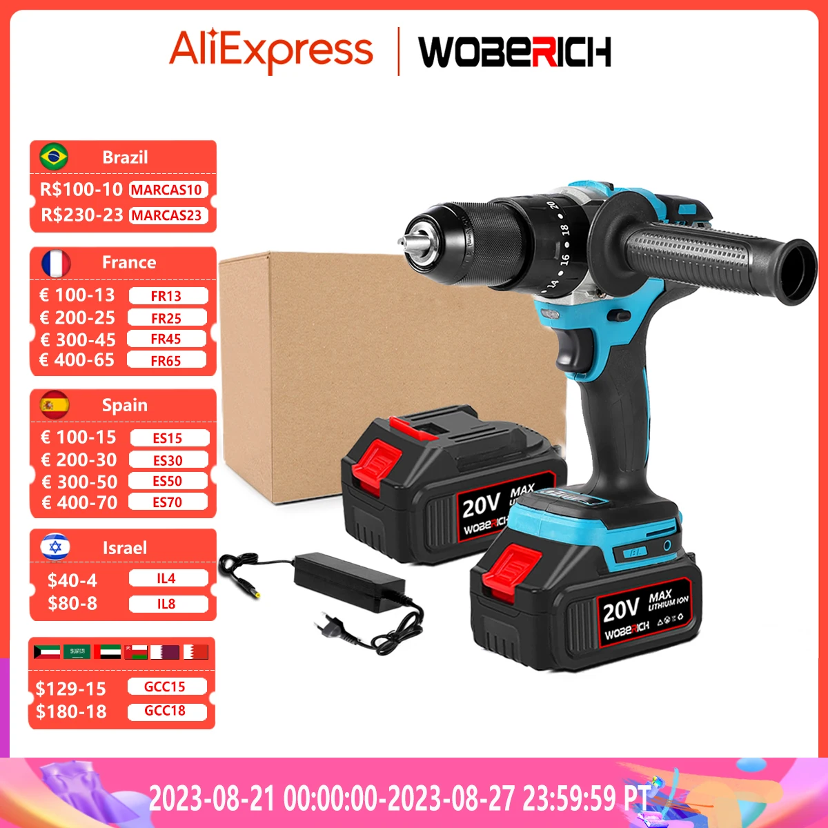 2-13MM Brushless Electric Impact Drill Cordless Screwdriver Battery Charging Hand Drill Ice Fishing Impact Power For Makita