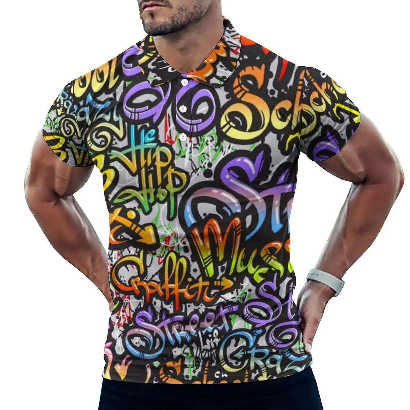 

Рубашка-поло мужская с коротким рукавом, Повседневная футболка с принтом надписи, с забавным воротником, одежда в стиле оверсайз, с уличным ...