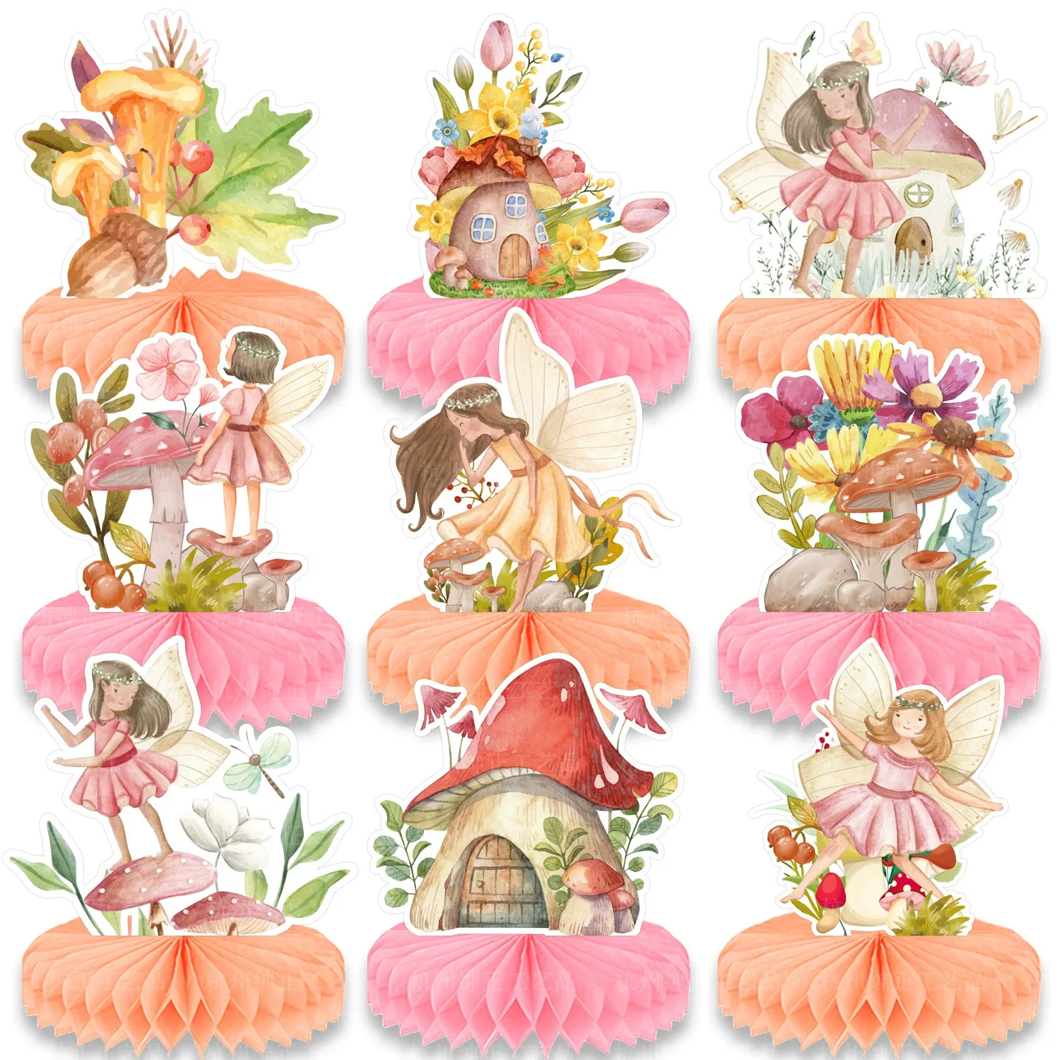 

Настольные декоративные украшения грибы цветы феи 9 шт.