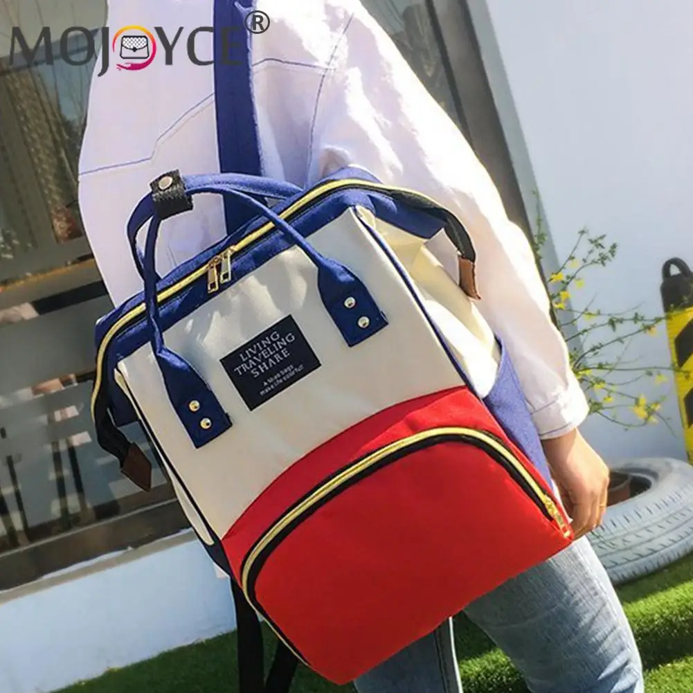 

Портативный вместительный дорожный рюкзак для мам, модный Многофункциональный Холщовый водонепроницаемый рюкзак через плечо на молнии