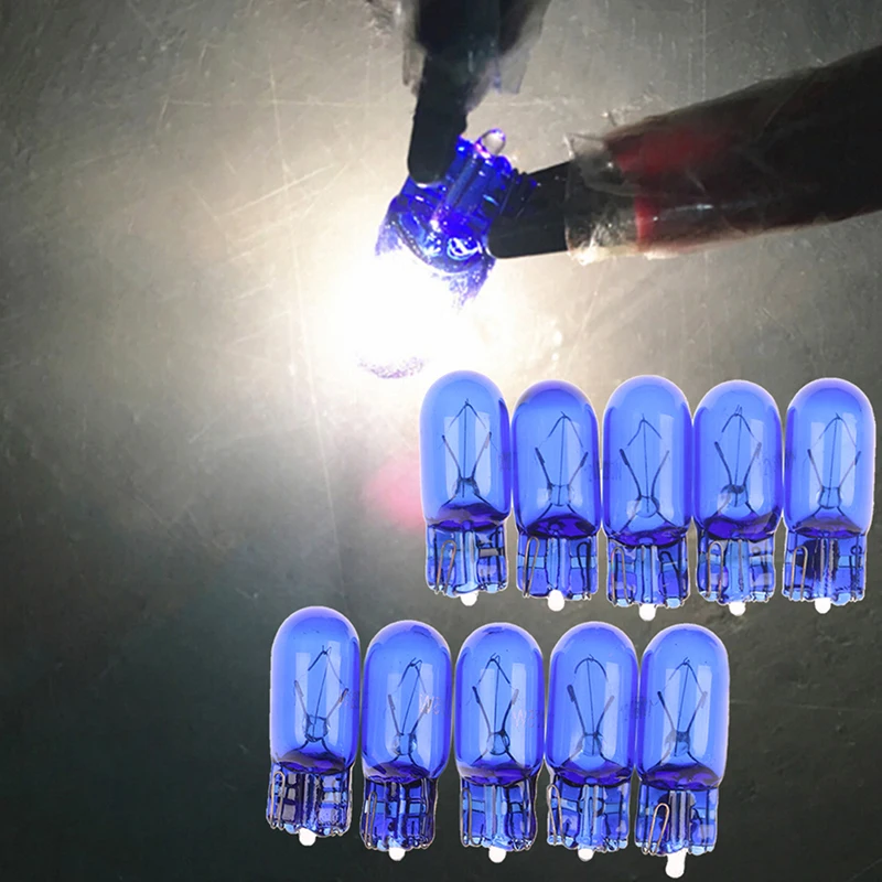 

10pcs 5W Halogen Bulb Signal Car Light Source parking 8000K T10 5W 194 Interior Car light Lamp Cool White New Arrival