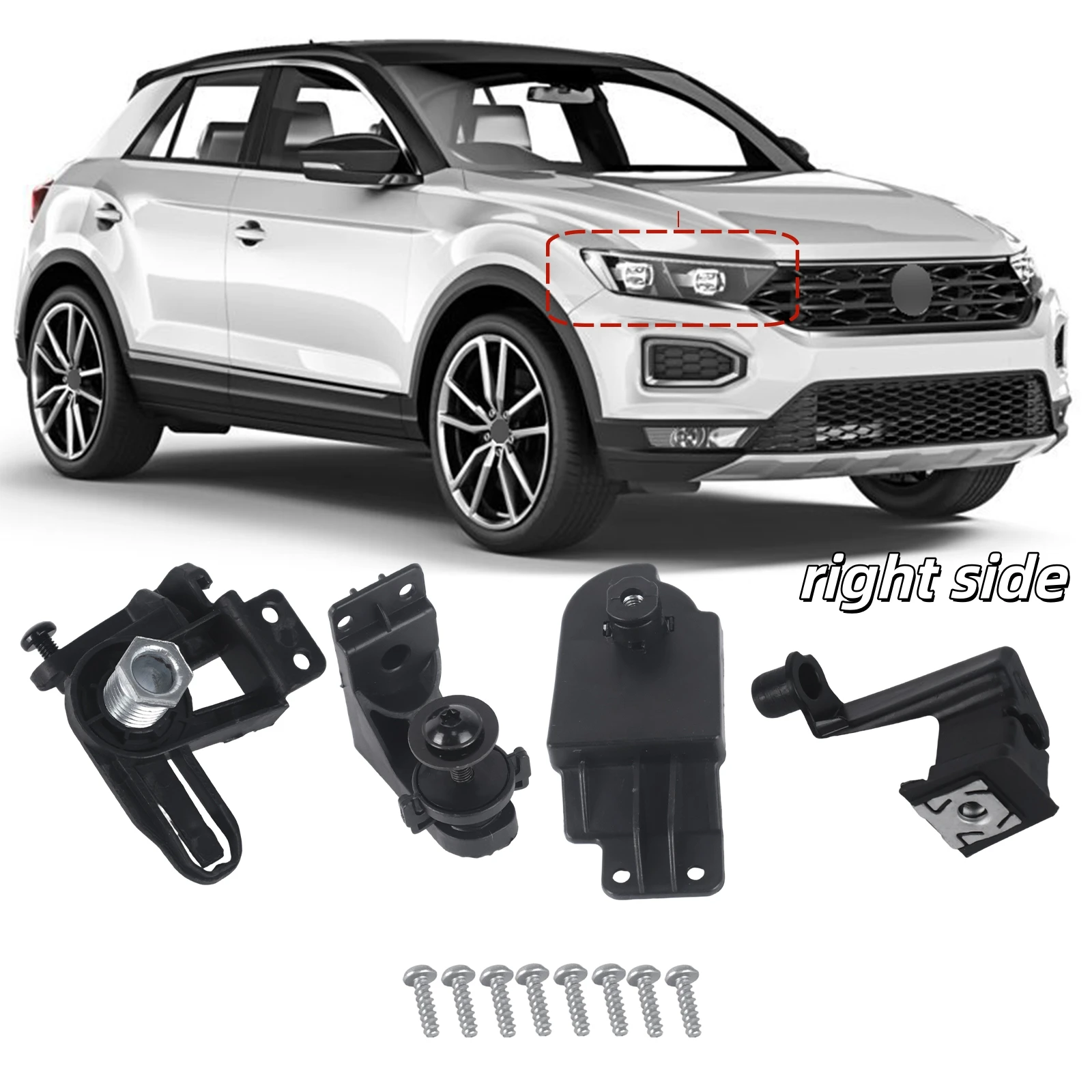 

Ремкомплект передних фар для Volkswagen VW T-ROC 2018 2019 2020 2021, автомобильные аксессуары, винт 2GA998225 2GA998226