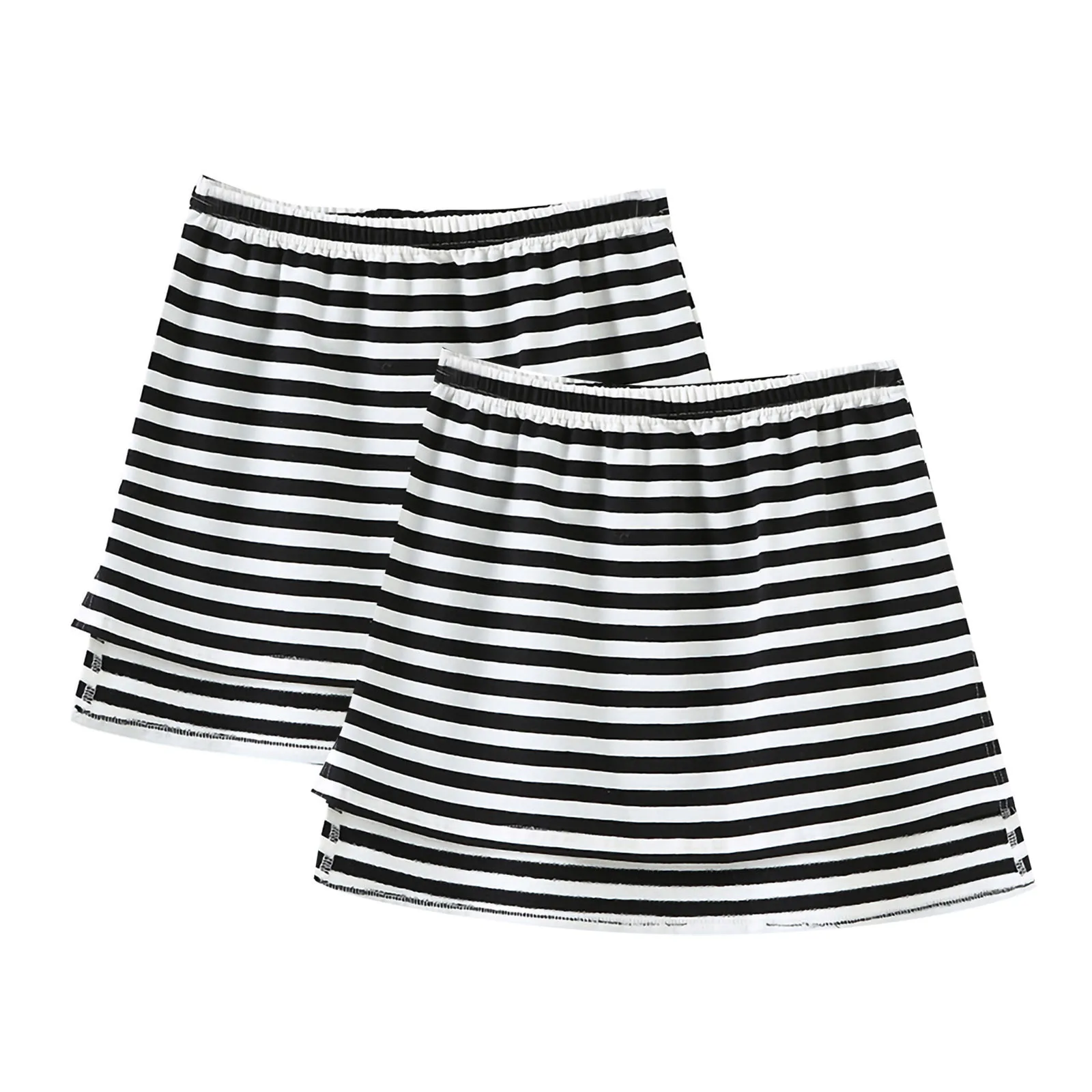 

Sweat Skirt 2 Piece Unisex Shirt Adjustable Layering Fake Loose Top Lower Sweep Half-length Elastic Swim Cover up Skirt Black