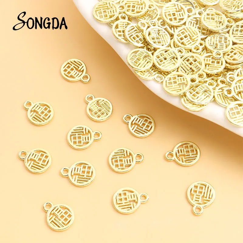 

30pcs 13x10mm Good Luck Happiness Blessing Alloy Charms Chinese Character Fu Metal Pendants for Jewelry Making DIY Necklace Gift